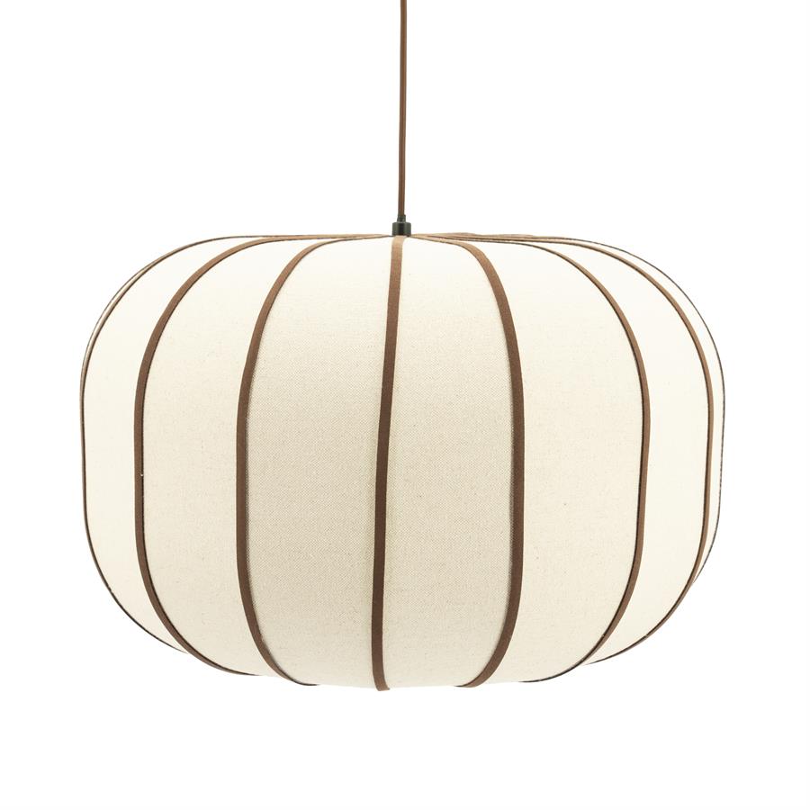Hang lamp Cocoon 2 By-Boo (IJzer, leer & linnen)