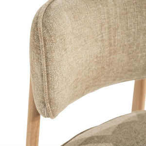 Eetkamerstoel Rune Eleonora poot naturel eiken - Stof Serene taupe