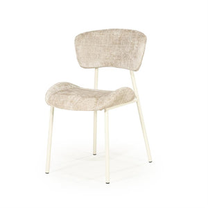 Eetkamerstoel Dare By-Boo zonder armleuning - Stof drift taupe + taupe poten