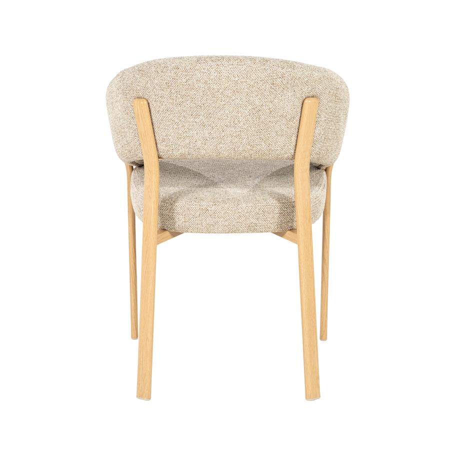 Eetkamerstoel Sedia By-Boo met armleuning - Naturel stof
