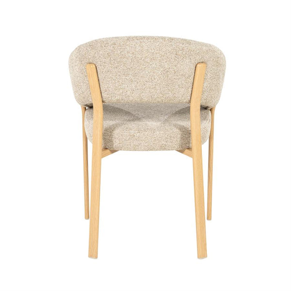 Eetkamerstoel Sedia By-Boo met armleuning - Naturel stof
