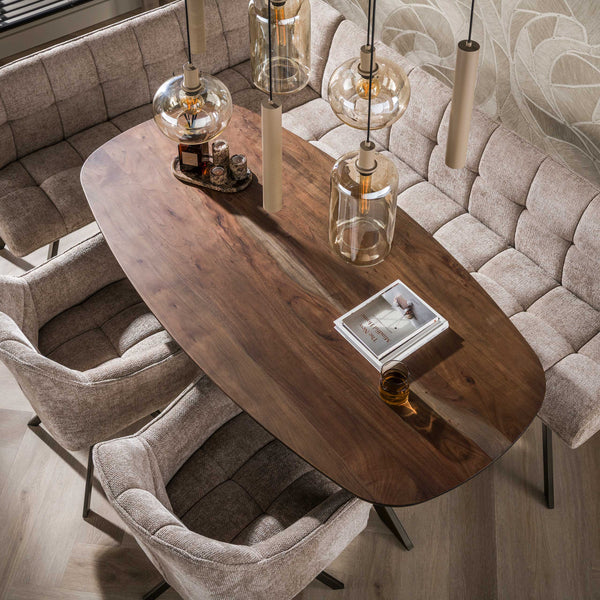 Eettafel Arhus Solid deens ovaal 180cm / Massief acacia bruin