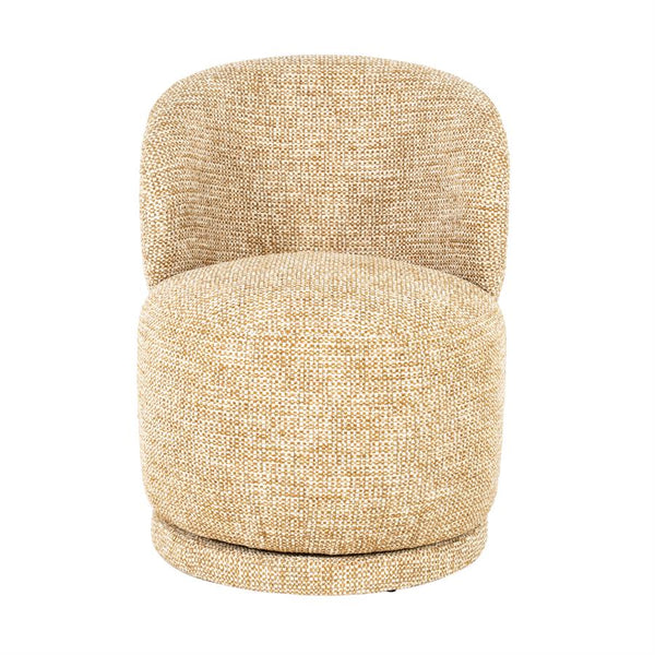 Luxe eetkamerstoel Sulo Eleonora draaibaar - Stof Kiva mosterd kleur