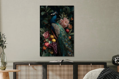 Glasschilderij Pauw 80x120 cm
