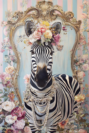Glasschilderij  Zebra in de spiegel 80x120cm