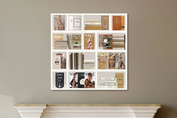 Glasschilderij  Boekenkast 1 80x80 cm