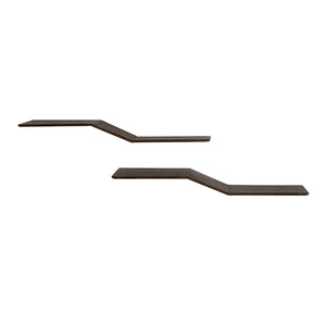 Wandplank Caro S-shape set van 2 / Massief teak espresso