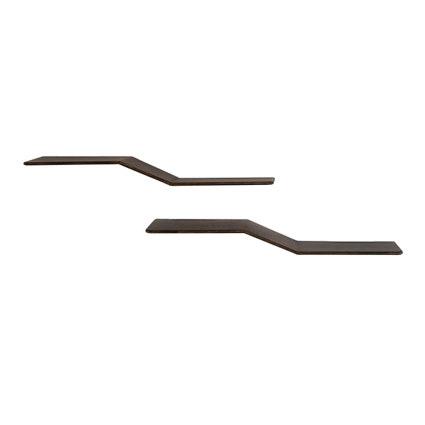 Wandplank Caro S-shape set van 2 / Massief teak espresso