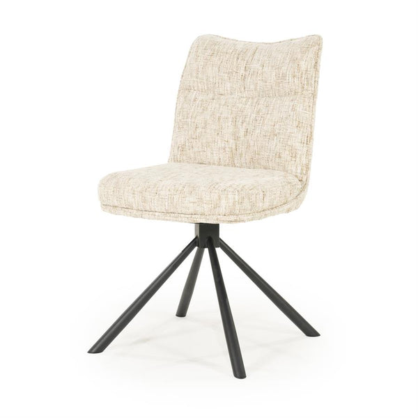 Eetkamerstoel Ferre By-Boo zonder armleuning - Stof gleam beige