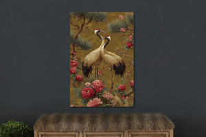 Glasschilderij  Kraanvogels 80x120cm