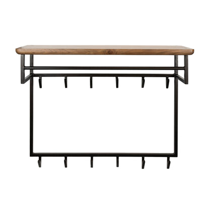 Kapstok Edge Curve hoog 12 haken / Massief acacia bruin van Idéco Design, foto 3
