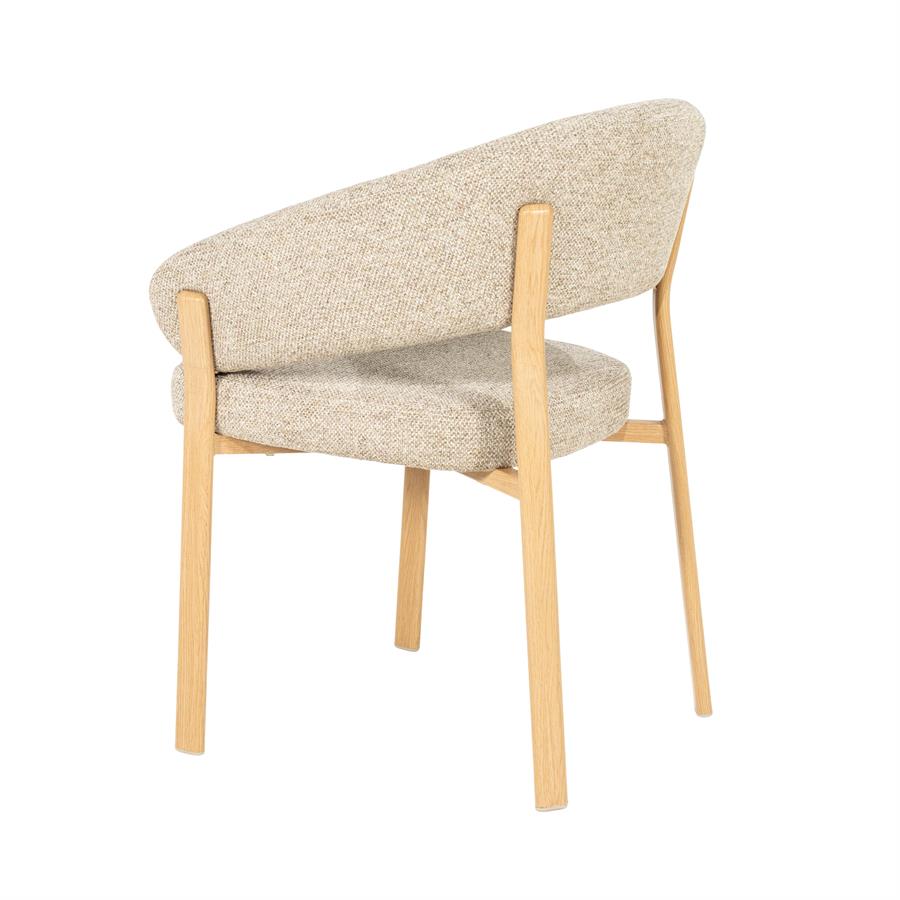 Eetkamerstoel Sedia By-Boo met armleuning - Naturel stof