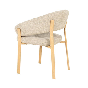 Eetkamerstoel Sedia By-Boo met armleuning - Naturel stof
