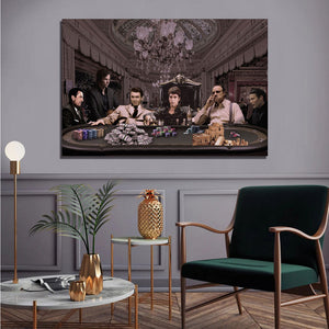 Glasschilderij  Mafia casino zwart/wit 120x80cm