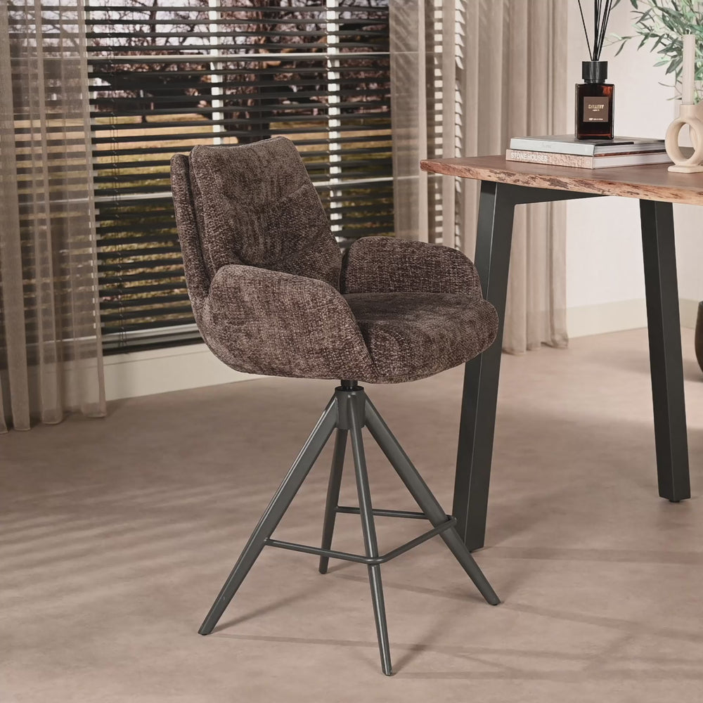 Barstoel lounge draaibaar - Hoven taupe