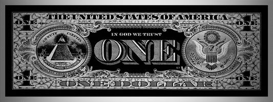 Glasschilderij Amerikaanse dollar biljet 160x60 cm