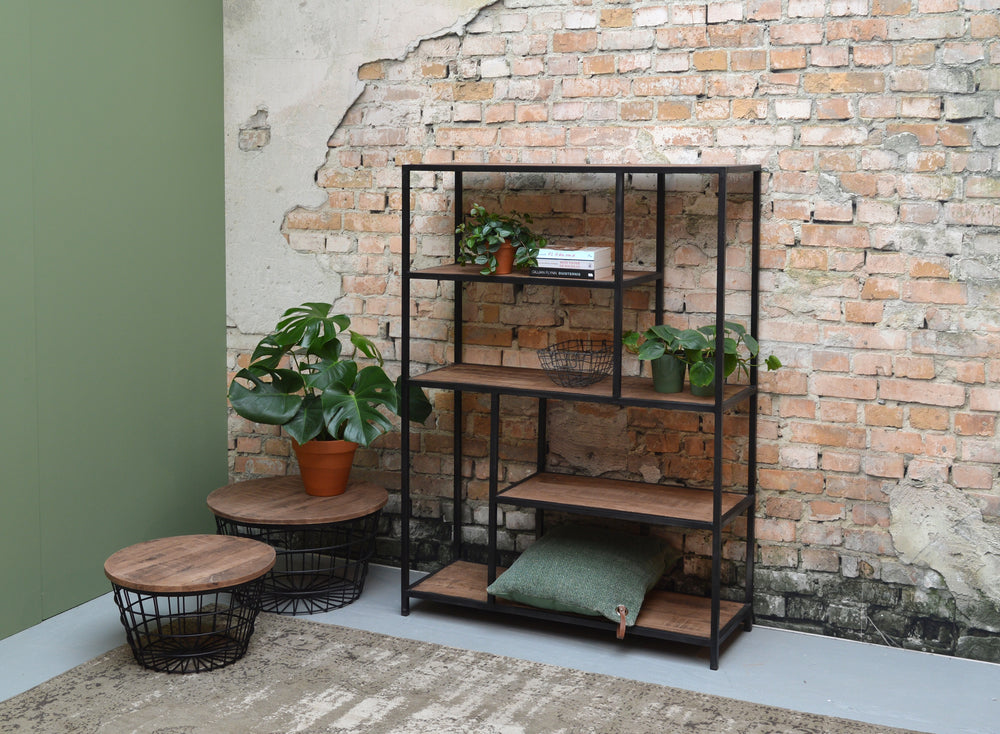 Boekenkast Brix Flow 105 cm - mango hout