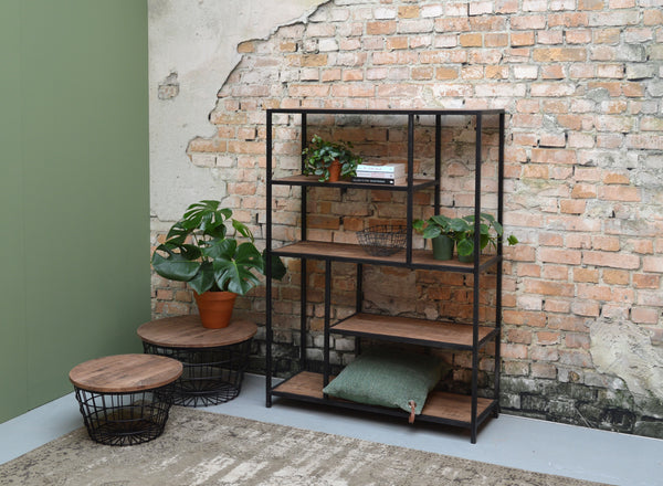 Boekenkast Brix Flow 105 cm - mango hout