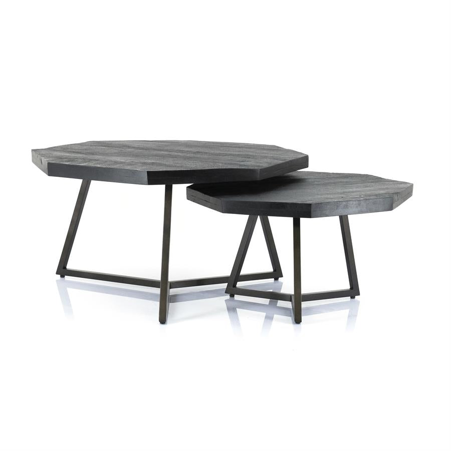 By-Boo Coffeetable set Octagon - black
