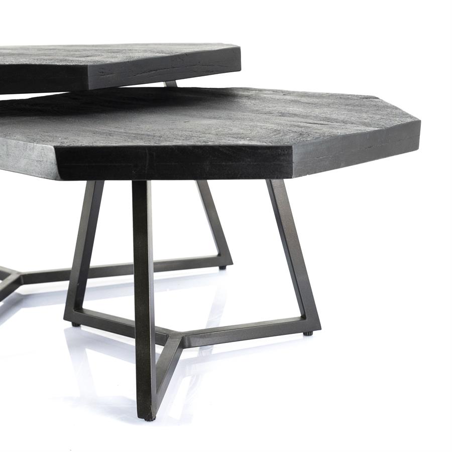By-Boo Coffeetable set Octagon - black