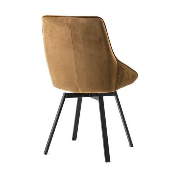 By-Boo eetkamerstoel Beau (draaipoot) - Oker kleur (magazijn opruiming)