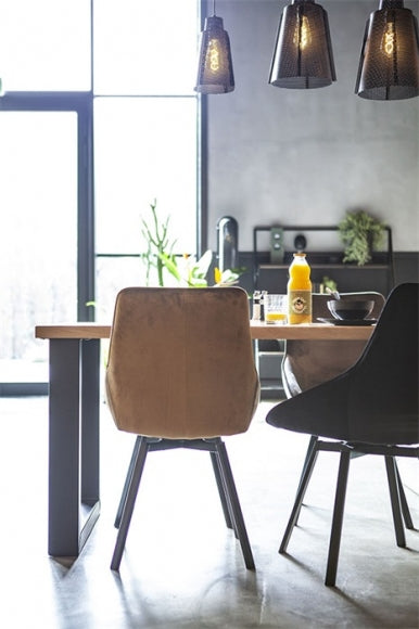 By-Boo eetkamerstoel Beau (draaipoot) - Oker kleur (magazijn opruiming)