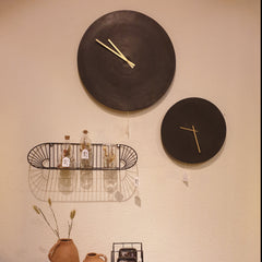 Klok rond "Moon" L zwart aluminium Ø 38 cm (Magazijn sale)