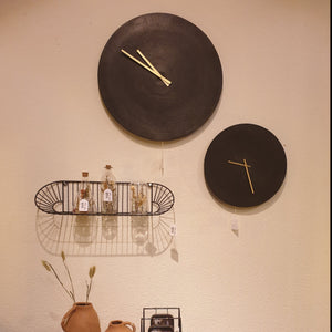 Klok rond "Moon" L zwart aluminium Ø 38 cm (Magazijn sale)