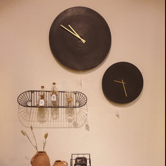 Klok rond "Moon" L zwart aluminium Ø 38 cm (Magazijn sale)