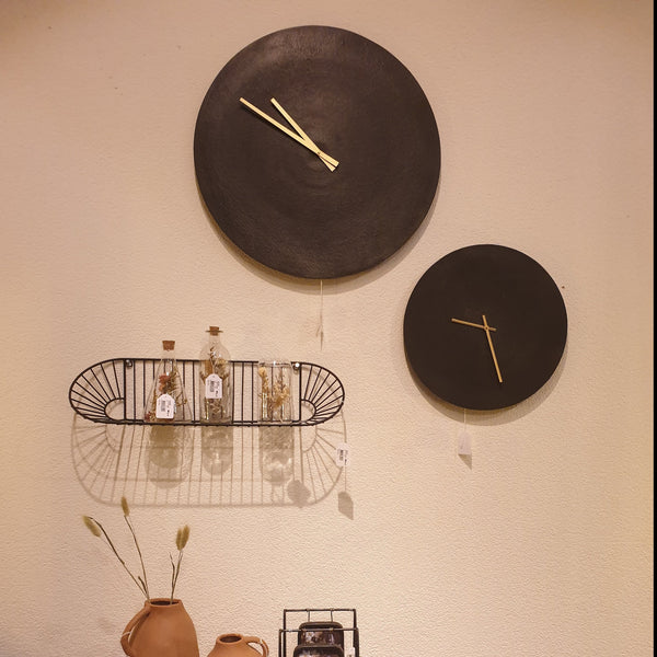 Klok rond "Moon" L zwart aluminium Ø 38 cm (Magazijn sale)