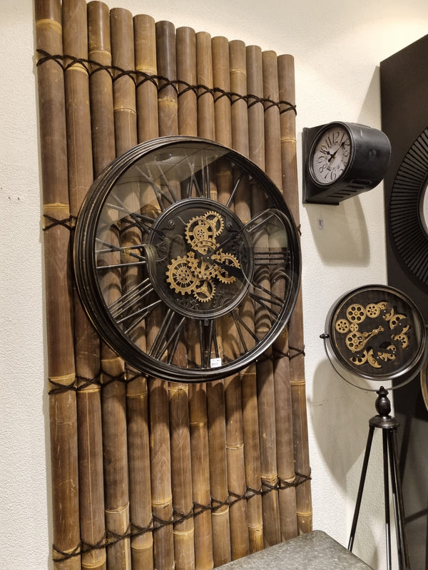 Radarklok "Olaf" XXL oud zwart metaal Ø 86 cm (magazijn sale)