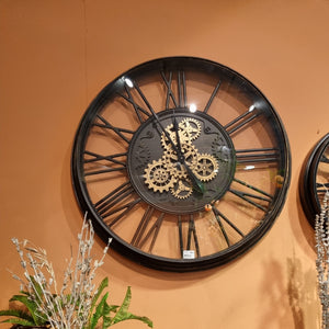 Radarklok "Olaf" XXL oud zwart metaal Ø 86 cm (magazijn sale)