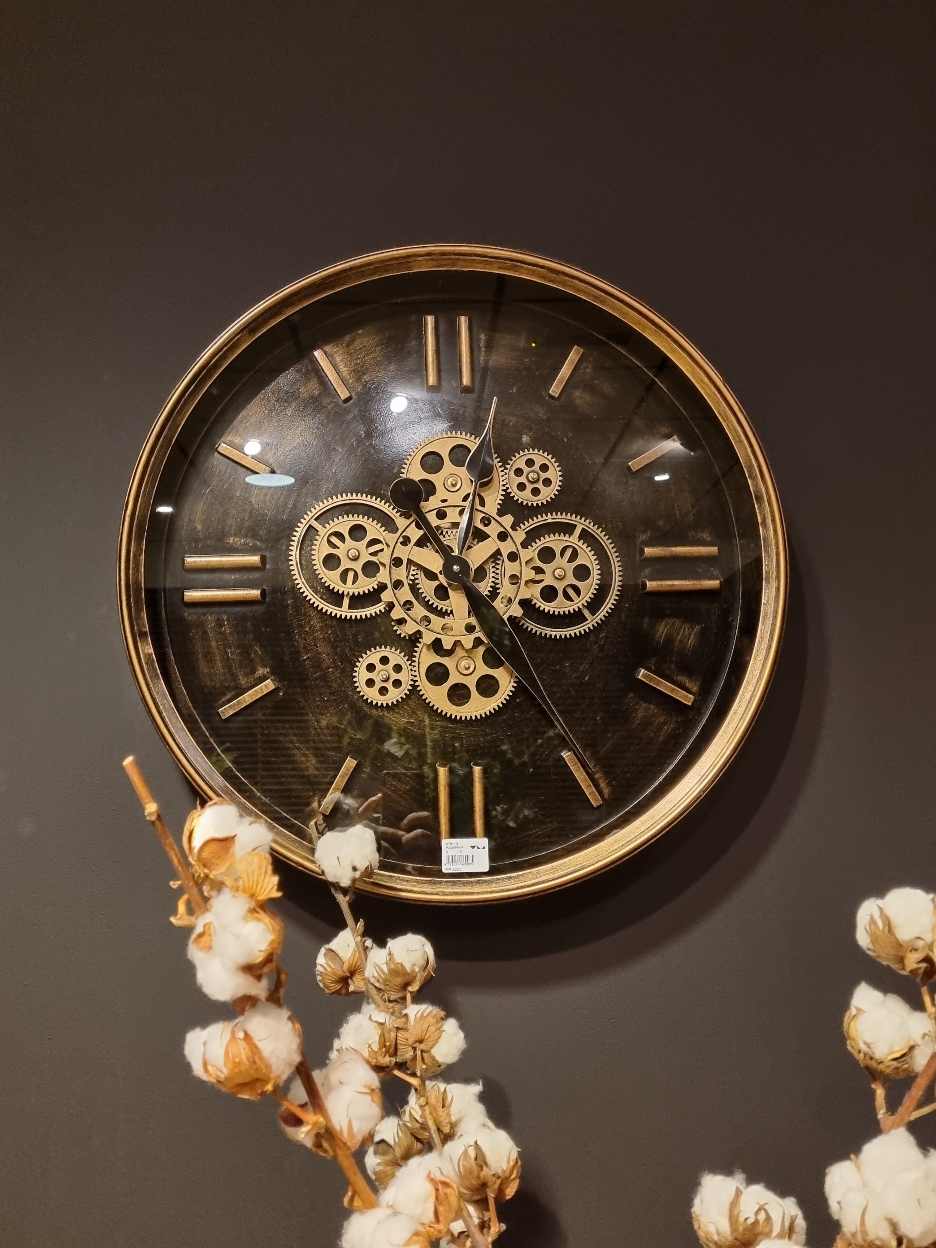 Radar wandklok rond "Boston" oud goud Ø 60 cm
