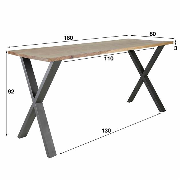 Bartafel Daytona notenhout - 180 cm