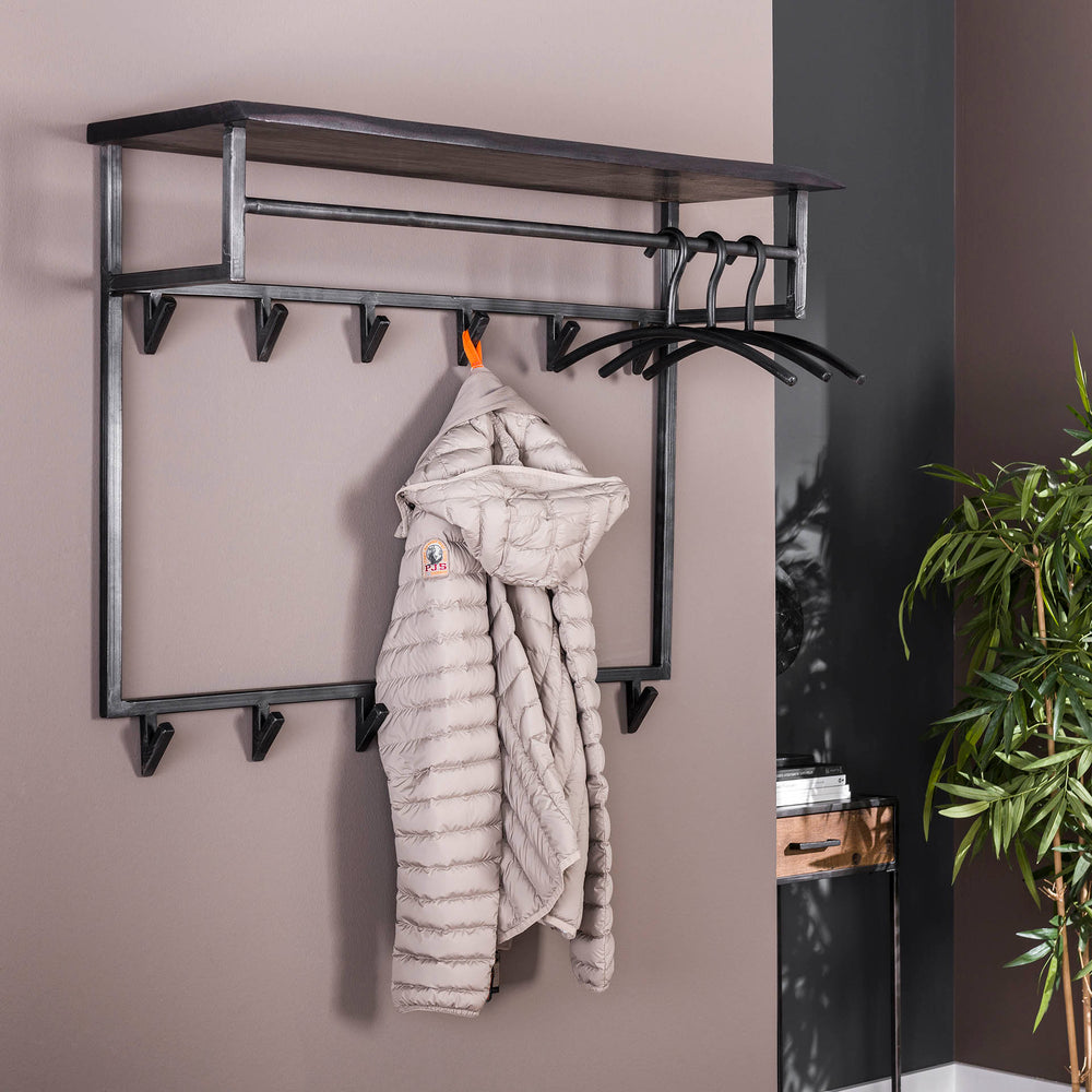 Kapstok yucon hoog 12 haken met hoedenplank