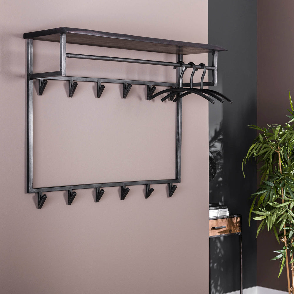 Kapstok yucon hoog 12 haken met hoedenplank
