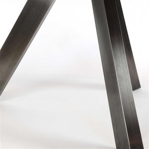 Eetkamertafel acacia hout Ø120 cm - zwart RVS