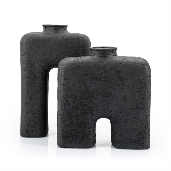 By-Boo vaas Arc small - zwart