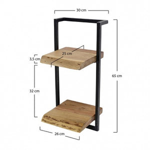 Wandplank edge 30 cm bij 65cm industrieel/acacia naturel