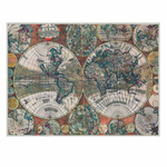 Vloerkleed rond Wereldkaart 200 cm