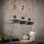 Hanglamp 3xØ28 betonlook verstelbaar touw