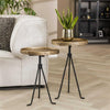 Bijzettafel rond metallic - set van 2