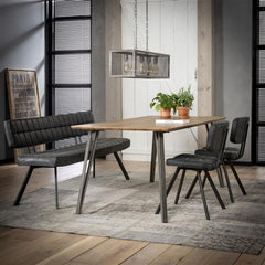 Eetkamerbank zwart Pula 180 cm