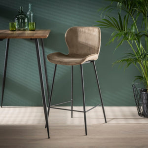 Barstoel Velvet - champagne velours (set van 4)