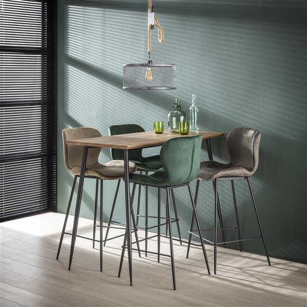 Barstoel Velvet - roze velours (set van 4)