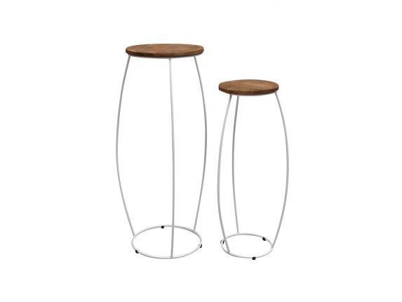 Bloemenzuil Brix Glace set van 2 - wit