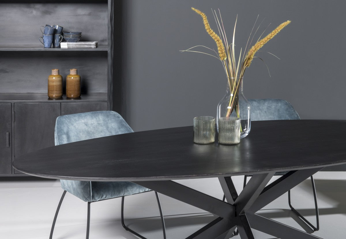 Eettafel ovaal Oslo Acacia hout verjongd blad van Livingfurn, foto 4