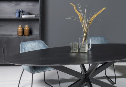 Eettafel ovaal Oslo Acacia hout verjongd blad van Livingfurn, foto 4