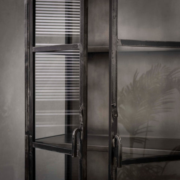 Vitrinekast Rift metal 2 deuren