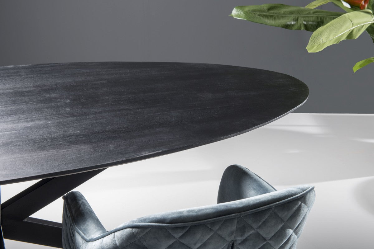 Eettafel ovaal Oslo Acacia hout verjongd blad van Livingfurn, foto 2